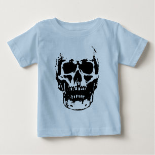 Black White Skull Pop Artwork Baby T-Shirt