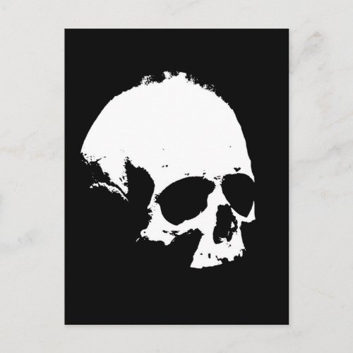 Black  White Skull Postcard
