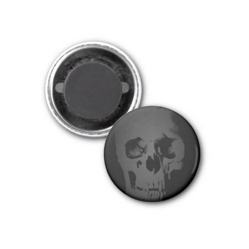 Black White Skull Skeleton Fantasy Art Heavy Metal Magnet