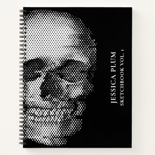 Black White Skull Sketchbook for Artists  Notebook