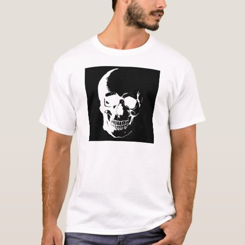 Black  White Skull T_Shirt