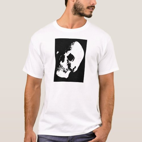 Black  White Skull T_Shirt