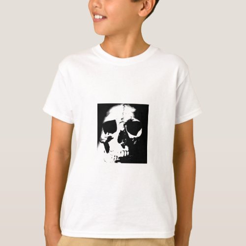 Black  White Skull T_Shirt