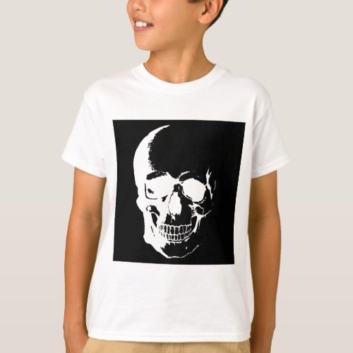 Black  White Skull T_Shirt