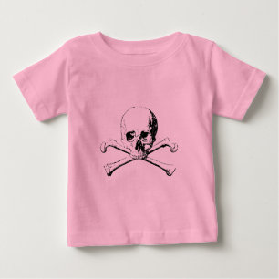 Black & White Skull & the Bones Baby T-Shirt
