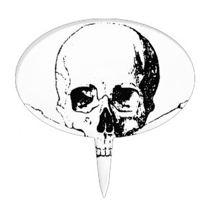 Black & White Skull & the Bones Cake Topper