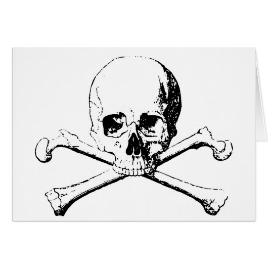 Black & White Skull & the Bones Cards (Front Horizontal)
