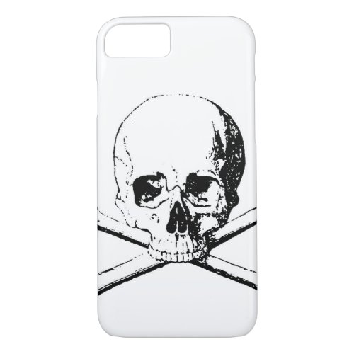 Black  White Skull  the Bones iPhone 87 Case