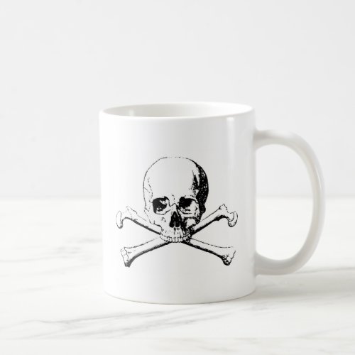 Black  White Skull  the Bones Coffee Mug