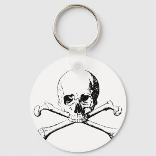 Black & White Skull & the Bones Keychain