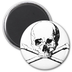 Black & White Skull & the Bones Magnet