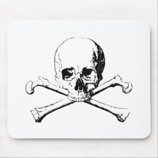 Black & White Skull & the Bones Mouse Pad