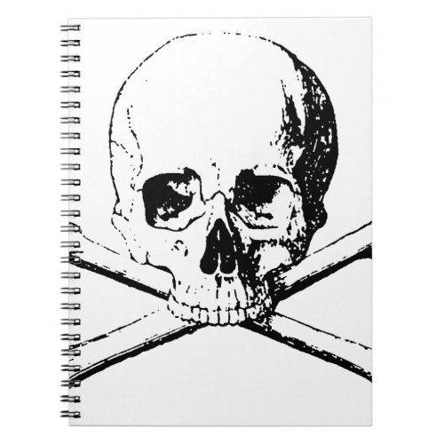 Black  White Skull  the Bones Notebook