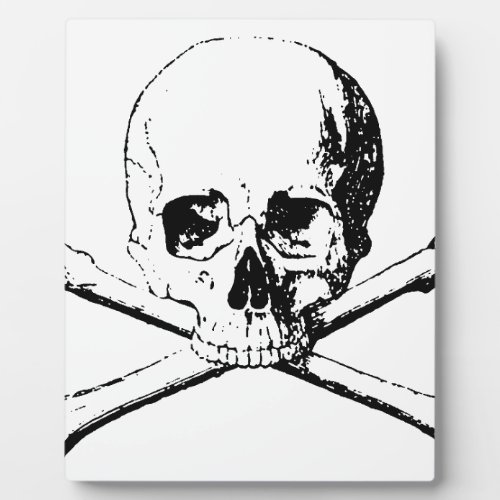 Black  White Skull  the Bones Plaque