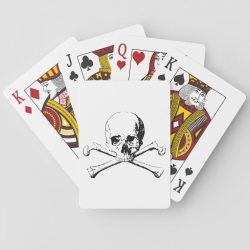 Black  White Skull  the Bones Playing Cards
