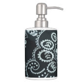 Black & White Skull Toothbrush Holder & Soap (Right)
