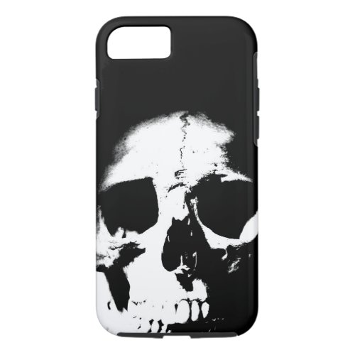 Black  White Skull Tough iPhone 7 Case
