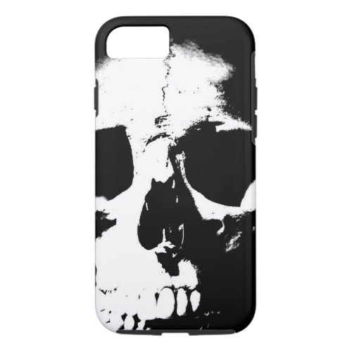 Black  White Skull Tough iPhone 7 Case