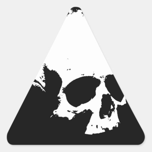 Black  White Skull Triangle Sticker