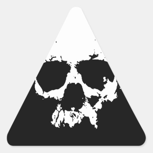 Black  White Skull Triangle Sticker