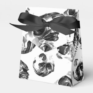 Black & White Skulls Skeleton Skull Art Pattern Favor Boxes