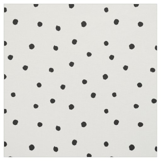 Black White Smal Dot Brush Circle Print Minimalist Fabric | Zazzle