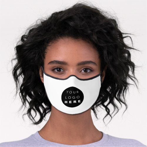 Black White Small Business Custom Name Minimalism Premium Face Mask