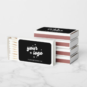 Black & White Small Business Promotional Logo  Matchboxes