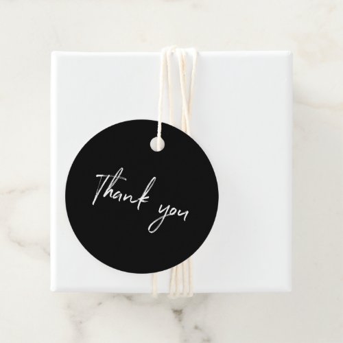 Black  White Small Business Thank you Package Tag