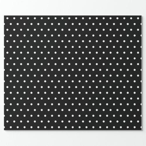 Black  White Small Polka Dot Party Christmas gift Wrapping Paper