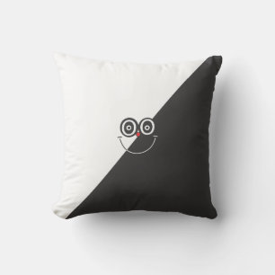 Black & White Smile Face Pillow