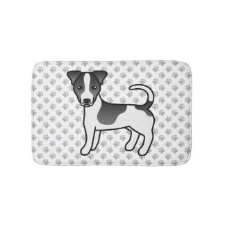 Black &amp; White Smooth Coat Jack Russell Terrier Dog Bath Mat