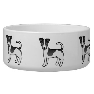 Black &amp; White Smooth Coat Jack Russell Terrier Dog Bowl
