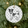 Black & White Smooth Coat Jack Russell Terrier Dog Ceramic Ornament