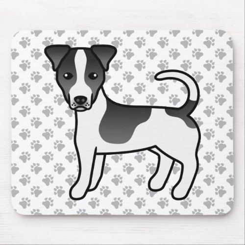 Black  White Smooth Coat Jack Russell Terrier Dog Mouse Pad
