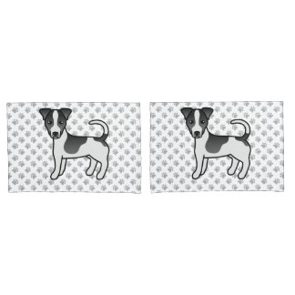 Black &amp; White Smooth Coat Jack Russell Terrier Dog Pillow Case