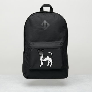 Black &amp; White Smooth Fox Terrier Cute Cartoon Dog Port Authority® Backpack