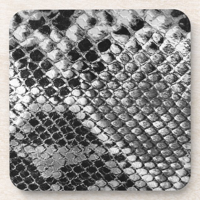 Black White Snake Beverage Coaster (Front)