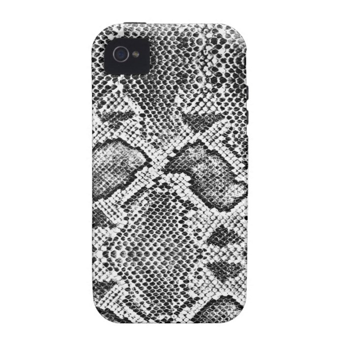 Black & White Snakeskin Pattern iPhone 4 Cover