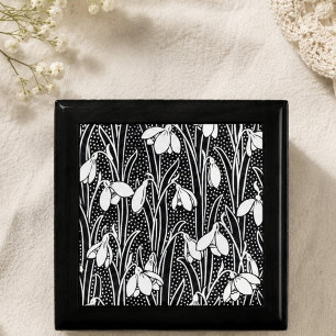 Black & White Snowdrop Pattern Gift Box