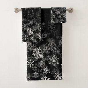 Merry Christmas - Black and white Bath Towel by Stefano Senise - Pixels