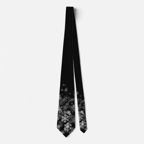 Black White Snowflake Christmas Holiday  Neck Tie