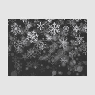 Black White Snowflake Christmas Holiday Tissue Paper