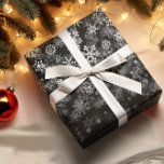 Black White Snowflake Christmas winter Wrapping Paper<br><div class="desc">This design may be personalized by choosing the Edit Design option. You may also transfer onto other items. Contact me at colorflowcreations@gmail.com or use the chat option at the top of the page if you wish to have this design on another product or need assistance with this design. See more...</div>