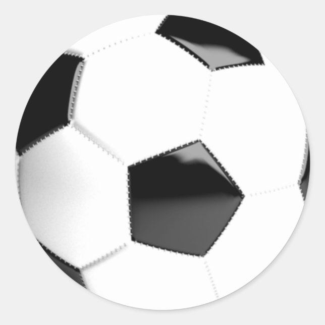 Black & White Soccer Ball Classic Round Sticker (Front)