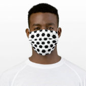 Black White Soccer Ball Football Hexagon Pattern Adult Cloth Face Mask (Worn)