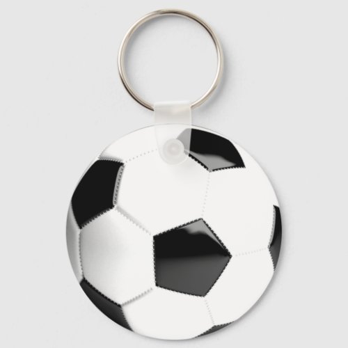 Black  White Soccer Ball Keychain