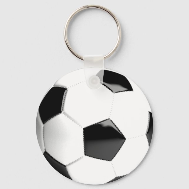 Black & White Soccer Ball Keychain (Front)
