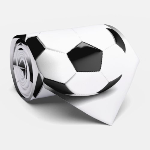 Black White Soccer Ball Neck Tie