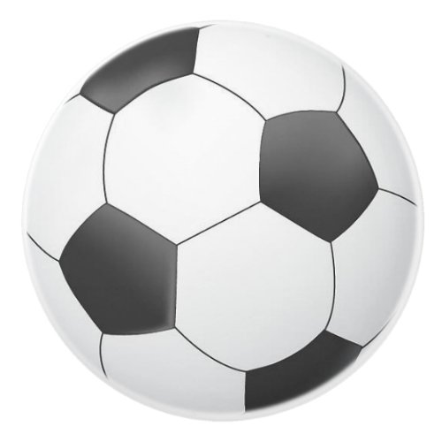 Black  White Soccer Ball Printed Ceramic Knobs